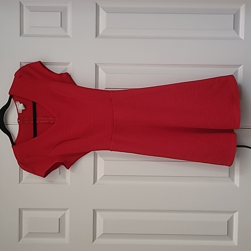 V-Neck Cap Sleeve Dress